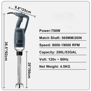 <span class=keywords><strong>Mixeur</strong></span> <span class=keywords><strong>plongeant</strong></span> commercial 750W, très résistant, vitesse variable 8000-19000 tr/min, lame en acier inoxydable 304, haute qualité, portable - Product Image 3