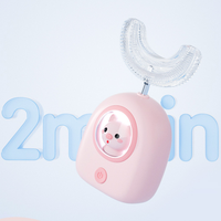 Cepillo de dientes eléctrico en forma de U para niños, desinfección de aire, pelo suave, ultrasónico Real, Usb, recargable, regalo de cumpleaños para el Día de los niños