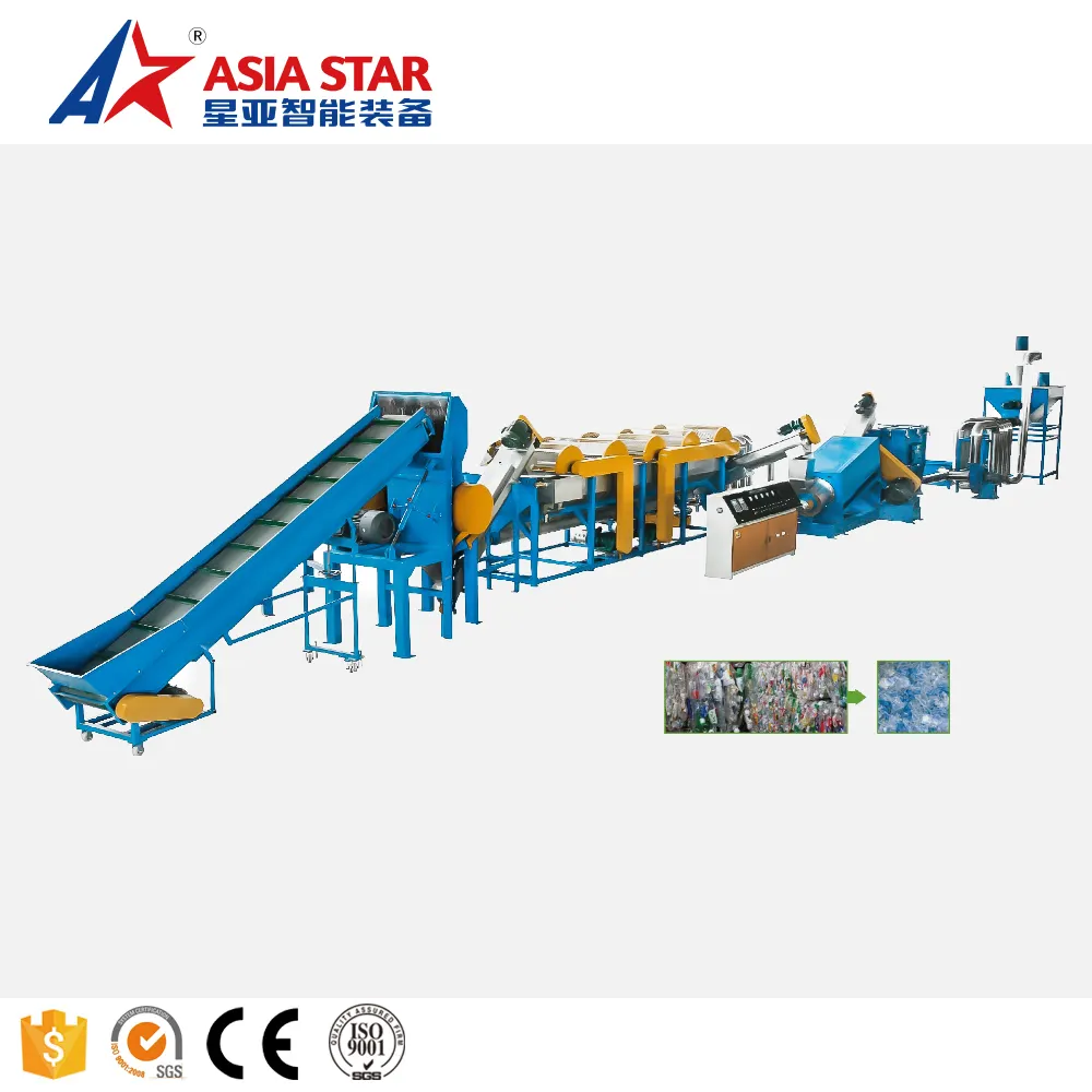 500kg/H-3000kg/H Waste Used Pet Plastic Bottle Washing Recycling Machine Line