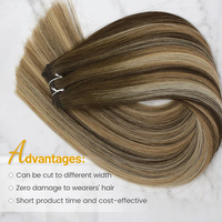 Cheveux bruts Nouveau design Volume Trame La trame sans couture de la peau peut être coupée Extensions de cheveux en trame flexible à double tirage