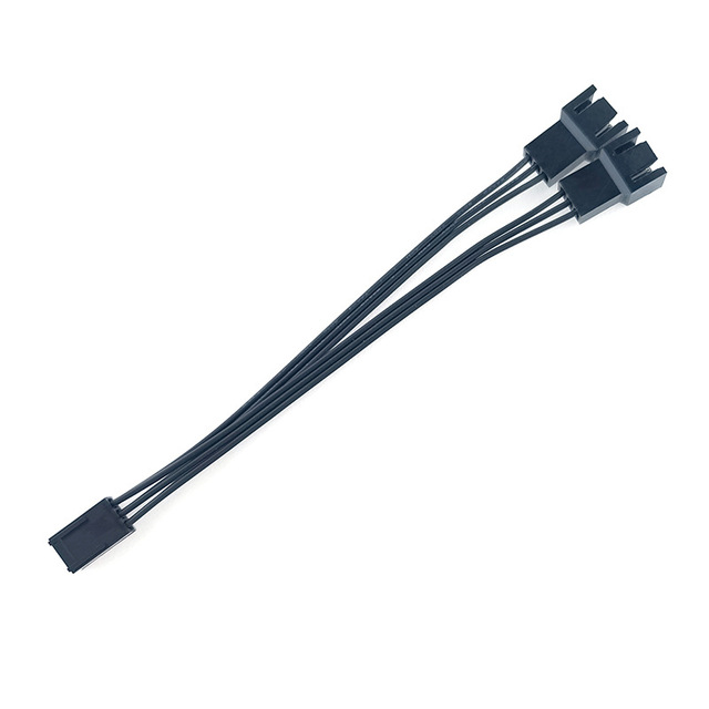 Computer Cooling Fan Cable Four-pin PWM Temperature Control Mainboard 4-pin to Dual 3pin Splitter CPU Fan Cable