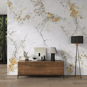 Tấm ốp tường SPC hiện đại kiểu đá cẩm thạch đen trắng, vân nổi, chống cháy, chống thấm, thiết kế trang trí cho phòng tắm & phòng khách - Product Image 1