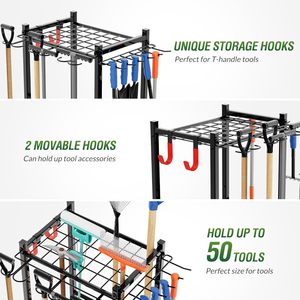 Support à <span class=keywords><strong>outils</strong></span> robuste en fer à trois niveaux avec boîte <span class=keywords><strong>de</strong></span> rangement <span class=keywords><strong>pour</strong></span> garage et <span class=keywords><strong>jardin</strong></span> - Product Image 3