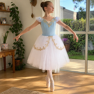 Tutu di balletto classico professionale per adulti rosa fiore spettacolo di scena di usura per ballerino per donne e bambini - Product Image 1