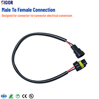 Kabel Adaptor Harness Lampu Depan H11 Female 9005/9006/9012 Male, PTFE IP67, Plug and Play untuk Penggunaan HID/LED pada Mobil