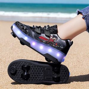 Children's Roller <b>Shoes</b> Pink Led Light Up Wheels For Girls Casual Wear Size 31 - Product Image 3