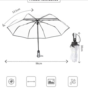 Promotional Business Gifts Modern Straight Travel Umbrella Windproof 46 54 Inch Black Fiberglass <b>Frame</b> Ergonomic Handle - Product Image 6