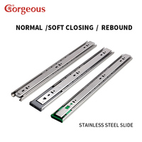 Glissières de tiroir à extension complète 45 mm avec roulements à billes, charge 45 kg, pour hôtels et cuisines – Magnifique finition