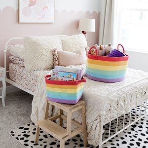 Extra <b>Large</b> Woven Laundry <b>Basket</b> with Handles Kids Toy Organizer & <b>Storage</b> Soft Round Dog Toy <b>Storage</b> Bin - Product Image 5