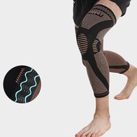 Genouillères longues en cuivre antidérapantes, manchon de jambe complet en nylon tricoté pour le soutien des jambes, soulagement de la douleur, sport et gym