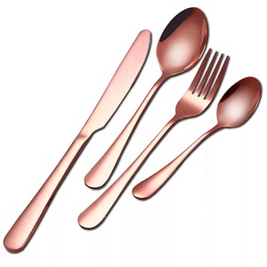 Juego de cubiertos de oro para bodas, Cucharas, tenedores, <span class=keywords><strong>cuchillos</strong></span>, juego de cubiertos de oro de acero inoxidable, cubiertos de oro - Product Image 3