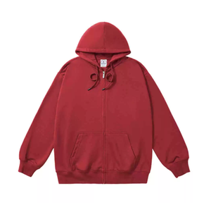 Sweat à capuche zippé, style ample, unisexe, logo personnalisable, broderie en coton, design - Product Image 2