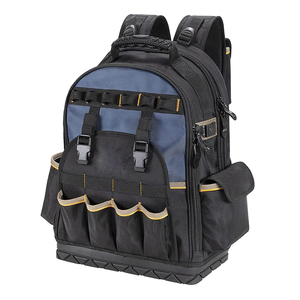 Черный 1680D Полиэстеровая подкладка роскошный 38 карман формованный Базовый Рюкзак Сумка для тяжелых инструментов на молнии ремесленник рюкзак сумка для инструментов - Product Image 3