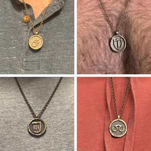 Collana con Moneta Personalizzata, Motivo Bifacciale, Gioielli in Acciaio Inossidabile, Collana con Ciondolo Costellazione in Acciaio Inossidabile - Product Image 5