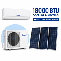 AC Tenaga Surya 18000 BTU DC 48V Bertenaga Baterai Inverter Wall Split Hybrid Set Lengkap Pendingin Pemanas Rumah Tangga