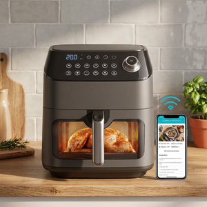 Four à Friture Sans Huile Intelligent 1800W, Contrôle Numérique, Connecté à l'Application, Multifonction, Revêtement Céramique Antiadhésif, Électrique Domestique pour Rôtir, Cuire et Déshydrater - Product Image 4