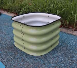 Jardinière sur roulettes auto-arrosante TOPSTAR, écologique, durable, en métal galvanisé, bac à jardin <span class=keywords><strong>surélevé</strong></span>, design classique, pots de fleurs - Product Image 3