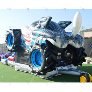 Castillo Inflable Comercial con Tobogán y Soplador, Diseño de Camioneta Monster Truck, Personalizado para Alquiler en Fiestas al Aire Libre - Product Image 3