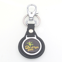 Porte-clés en métal et cuir PU avec logo d'entreprise gravé au laser et impression époxy