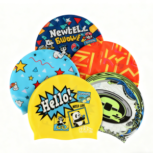 Bonnet de bain en silicone personnalisé avec logo Etirps pour adultes - Confortable, imperméable, durable, élastique, léger, réutilisable - Modèle - Product Image 1
