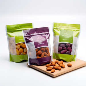 ถุงซิปอลูมิเนียมฟอยล์บรรจุภัณฑ์อาหารสีเงินครึ่งใสพิมพ์การพิมพ์ดิจิตอลแบบกําหนดเองขนมที่กําหนดเองยืนขึ้นกระเป๋า - Product Image 5