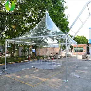 5x5m एल्यूमिनियम फ्रेम स्पष्ट पीवीसी छत मार्की पारदर्शी शिवालय तम्बू के लिए शादी की पार्टी