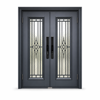 Fabricant de portes d'entrée en aluminium sur mesure, usine directe, porte d'entrée en aluminium coulé, vente en gros OEM pour villas et maisons