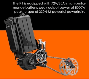 Moto tout-terrain électrique OEM à prix d'usine, 72V 35Ah, grande capacité, moteur puissant double usage, 85 km/h - Product Image 4