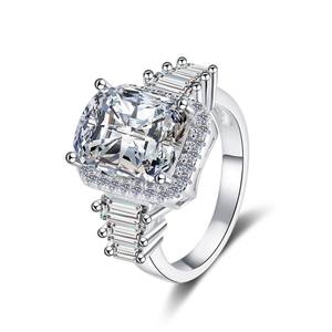 Prezzo all'ingrosso gioielli raffinati VVs1D colore Moissanite 5Ct S925 argento Sterling cuscino taglio promessa anelli di fidanzamento delle signore - Product Image 1