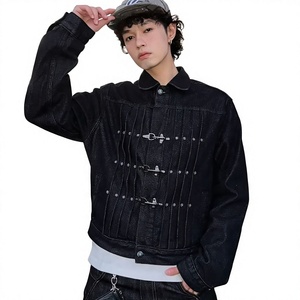 GURUNA-Z-INDUSTRY Blouson en jean pour homme, nouvelle collection, tendance, décontracté, classique, élastique, à capuche, coupe-vent - Product Image 5