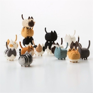 Ensemble de figurines en feutre aiguilleté, 16 pièces, animaux en feutre de <span class=keywords><strong>laine</strong></span> faits à la main, mignons, kawaii, décoration de bureau, collection, cadeau, souvenir de fête - Product Image 1