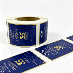 Étiquette de bouteille de <span class=keywords><strong>whisky</strong></span> bleu or imperméable aux UV de forme personnalisée pour le <span class=keywords><strong>whisky</strong></span> single malt <span class=keywords><strong>Macallan</strong></span> 35 ans, autocollant adhésif - Product Image 4