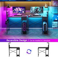 Bureau de jeu avec cadre métallique renforcé, stable, anti-basculement, bureau d'ordinateur d'angle multifonctionnel, 47 x 24 pouces