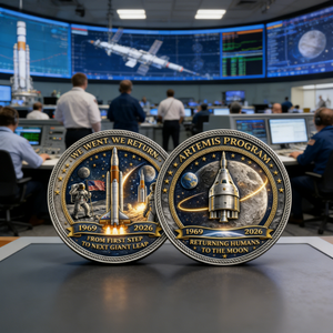Moneda Conmemorativa Moderna del Aterrizaje en <span class=keywords><strong>la</strong></span> <span class=keywords><strong>Luna</strong></span> Artemis II 1969-2026, Recuerdo Espacial y Decoración para el Hogar, Obsequio Coleccionable - Product Image 6