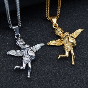 Wholesale Stainless Steel Pendant Gold Plated <b>Angel</b> Pendant Jewelry - Product Image 3