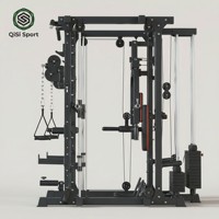 Máquina Smith Multifunción Todo en Uno, Equipo de Gimnasio Comercial para el Hogar, Soporte para Sentadillas con Torre de Poleas Doble