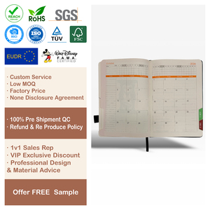 Agendas A4 à couverture rigide ISO 9001 avec couverture dorée et fermeture élastique pour usage professionnel - Product Image 1