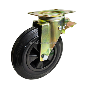 Werks-Direkt vertriebs durchmesser 200mm, 8 Zoll Gummi-Hoch leistungs rollen Universal-Bremsscheiben Mülleimer rollen - Product Image 1