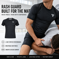 Tontons – T-shirt de protection anti-UV à manches courtes personnalisé avec ourlet antidérapant en silicone, respirant, extensible dans les 4 sens, pour entraînement BJJ MMA, OEM ODM