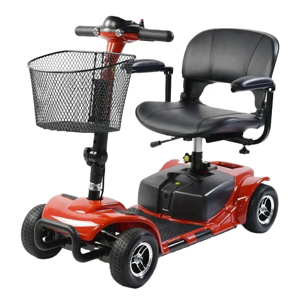 Tugas Berat 2 Double Kursi Tua Lipat untuk Penyandang Cacat Digunakan Kursi Roda 4 Roda Lipat Electric Senior Mobil Mobilitas Skuter