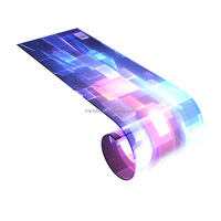 Pantalla de visualización de película LED transparente flexible para uso en elevadores de tiendas de vidrio para animación y gráficos