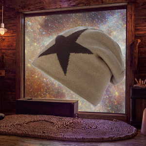 หมวกสกีผ้าถักแจ็คการ์ดลายดาวห้าแฉกขนาดใหญ่สำหรับผู้ชายสำหรับฤดูหนาว - Product Image 3