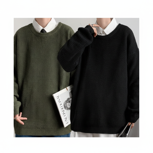 Maglioni Casual in maglia rotonda URK-423 Semi-Over da uomo - Product Image 1