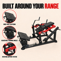 Machine à poussée de hanche rotative avec plateforme large pour les pieds et support dorsal rembourré pour l'entraînement des fessiers en salle de sport commerciale