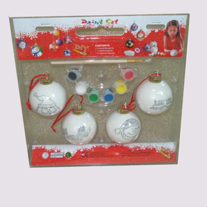Popular Christmas Santa Claus Snowman Hanging Ornaments <strong>Bauble</strong> Four Diy Paint <strong>Ceramic</strong> Pendant Ball Tree Decorate Set - Product Image 1