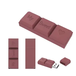 促销批发闪存盘笔式驱动器USB 2.0棒创意巧克力形状定制标志设计USB 16gb 32gb