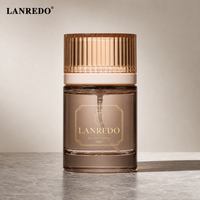 Nouvelle conception de flacon de parfum en verre vide de luxe, 30 ml, 50 ml, 100 ml, flacon de parfum rond transparent unique avec bouchon en plastique