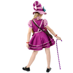 Candy Witch Cosplay Costume Set For Adults And Children Halloween Party Stage Wear <b>Purple</b> Dress With <b>Hat</b> And Accessories - Product Image 4