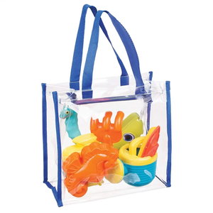Wholesale Custom Travel Transparent Handbag Plastic PVC Tote Bag Stadium Approved Clear Tote Bags with Zipper