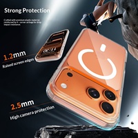 Coque de téléphone portable magnétique transparente anti-rayures et anti-jaunissement pour iPhone 16 17 18 Pro Max avec recharge sans fil